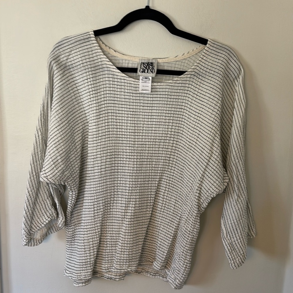 Prairie Underground gauzy cotton striped top size M